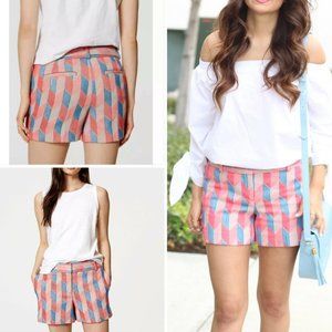 Ann Taylor Brocade Shorts pink blue coral 4